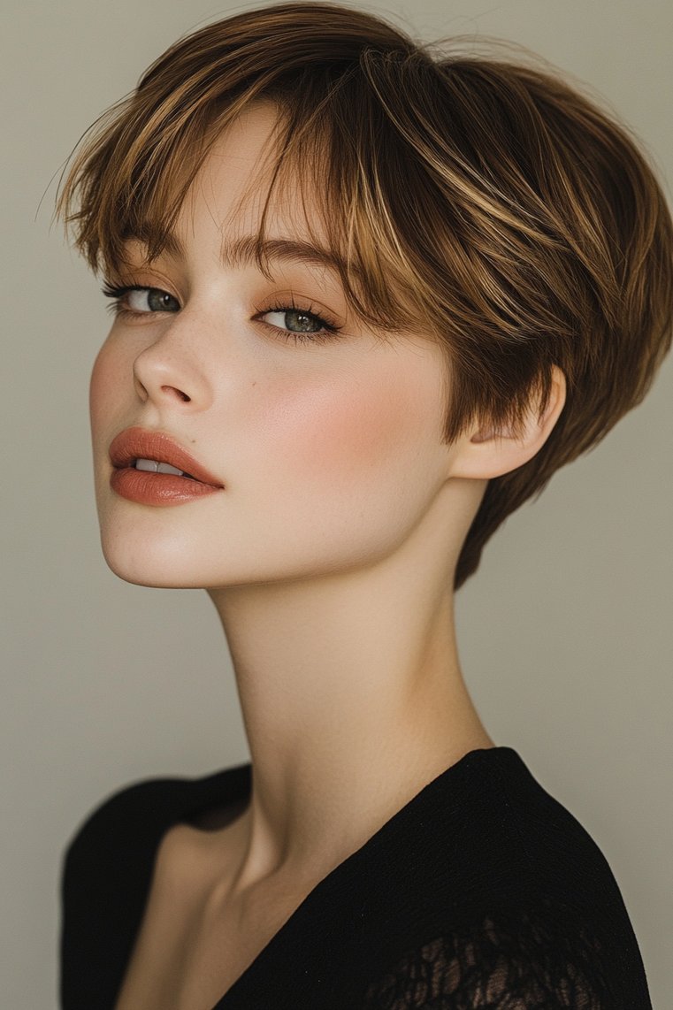 Modern Pixie Cut With Highlights