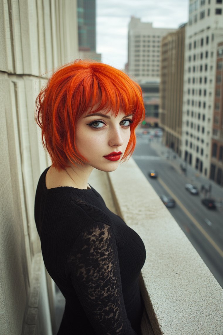 Modern Red Bowl Cut