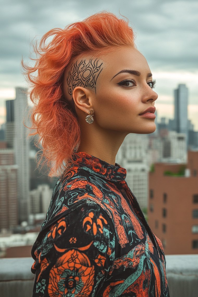 Mohawk With Shaved Designs