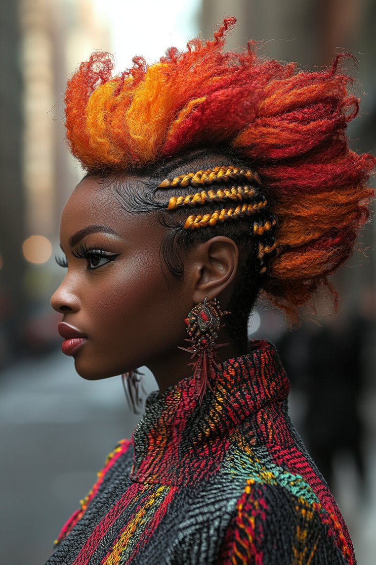 Mohawk With Side Braids