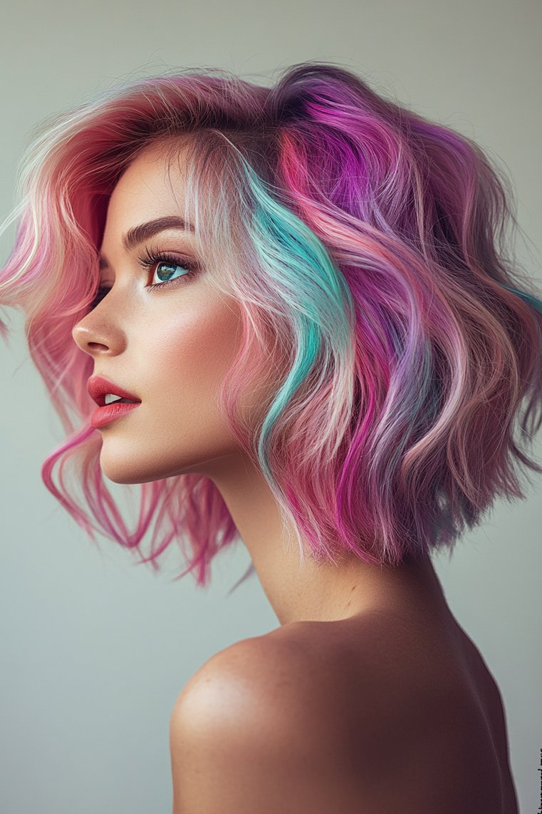 Multicolored Balayage for a Playful Style