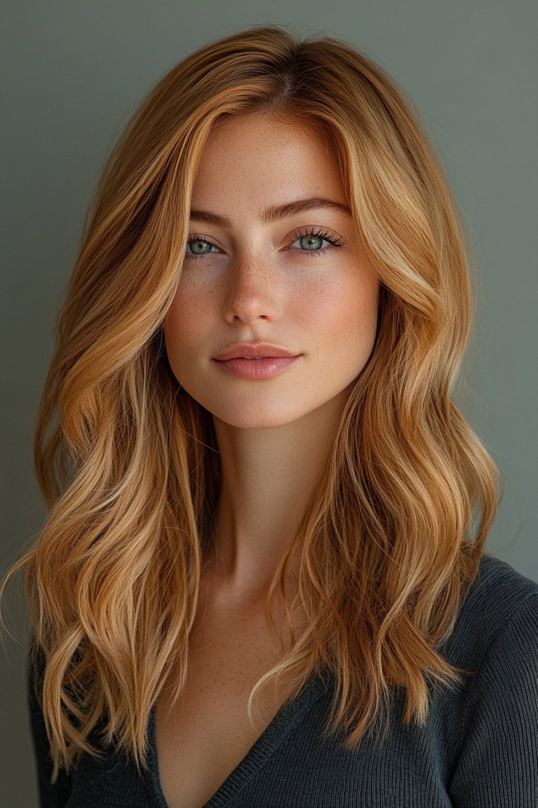 Muted Strawberry Blonde for a Natural Look