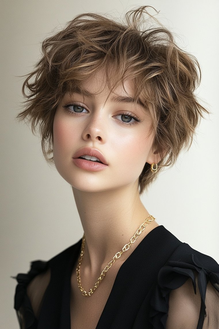 Pixie Cut With Textured Fringe