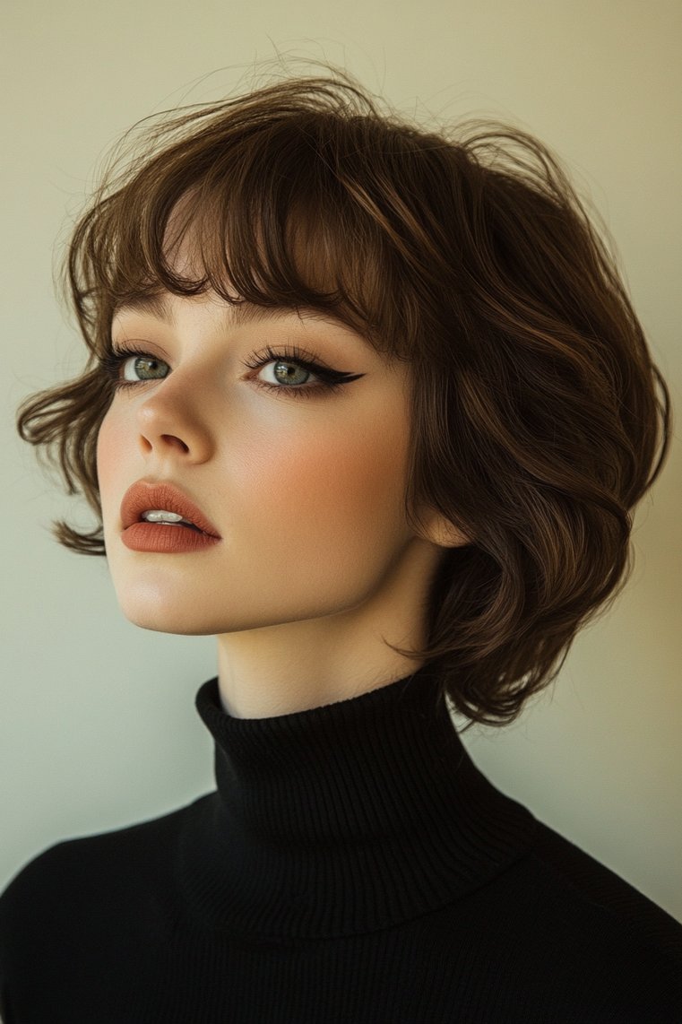 Pixie Cut With a Defined Bang