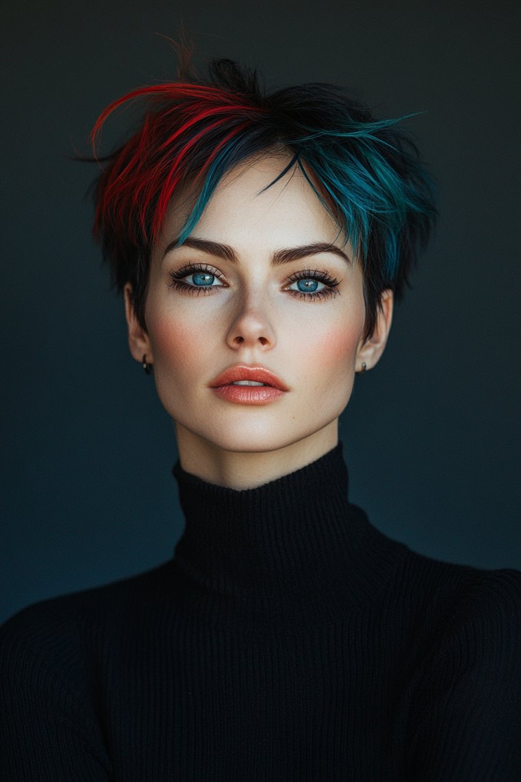 Pixie With Bold Highlights