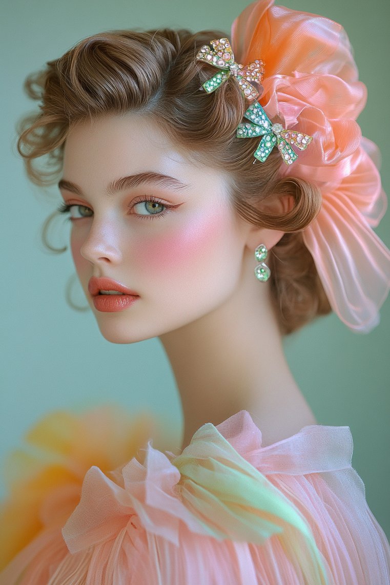 Playful Finger Waves With Accessories