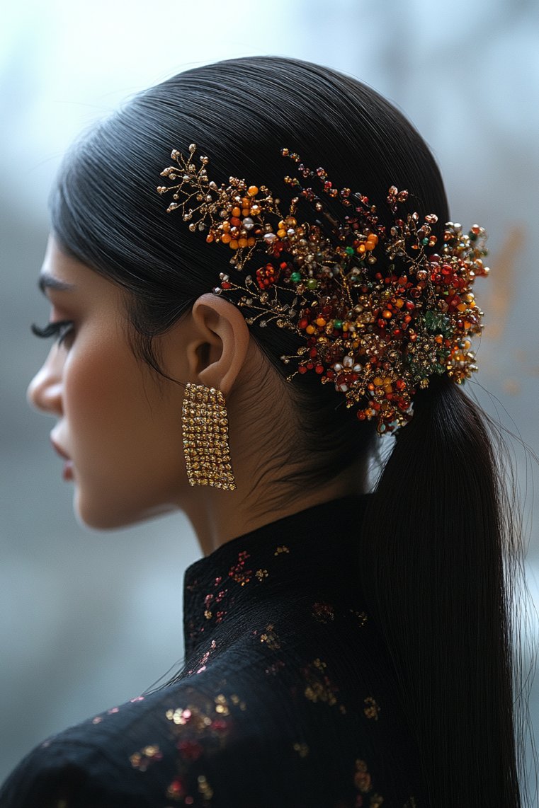 Ponytail With Hair Jewelry
