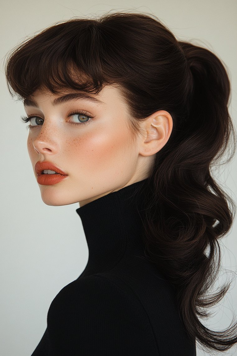 Ponytail With a Swoop Bang