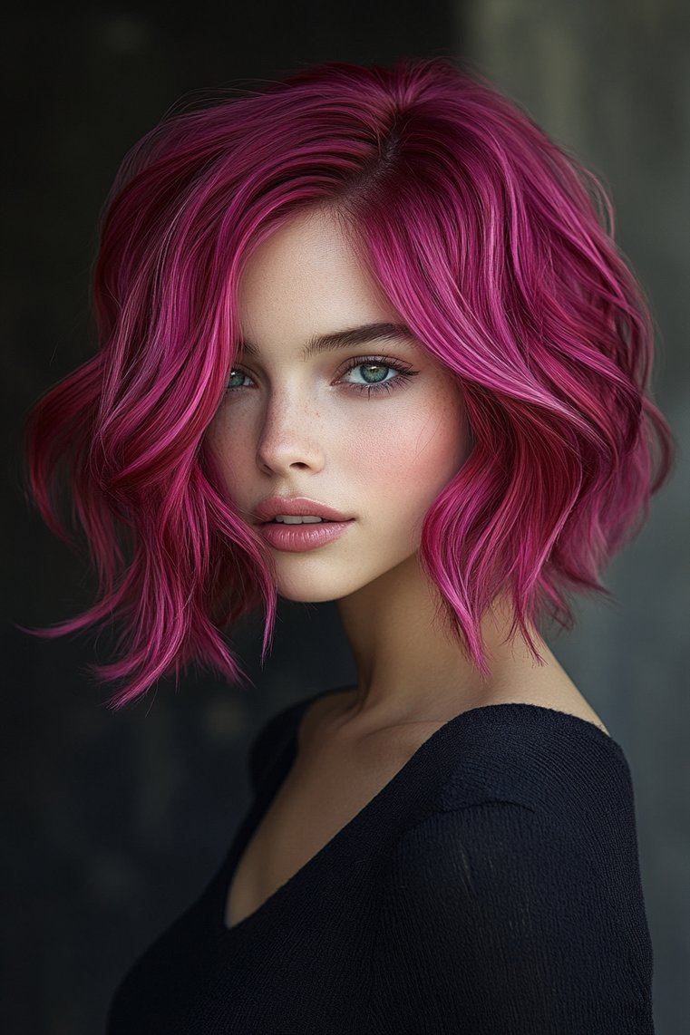 Raspberry Balayage for a Fun Flair