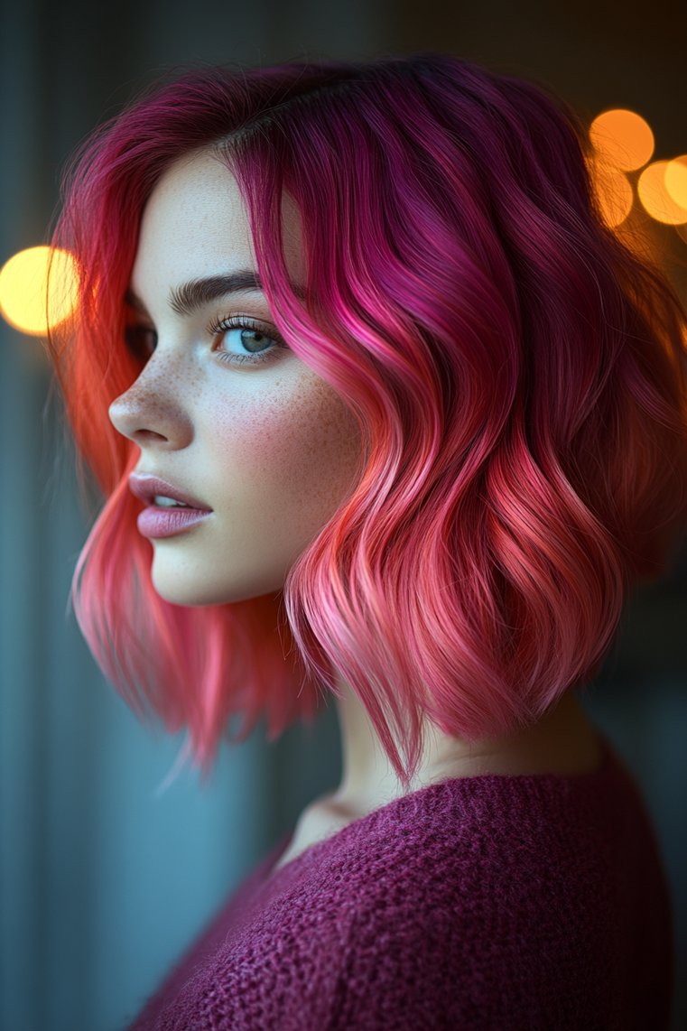 Raspberry Ombre Lob