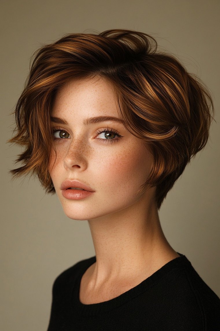 Rich Chestnut Balayage With Subtle Highlights