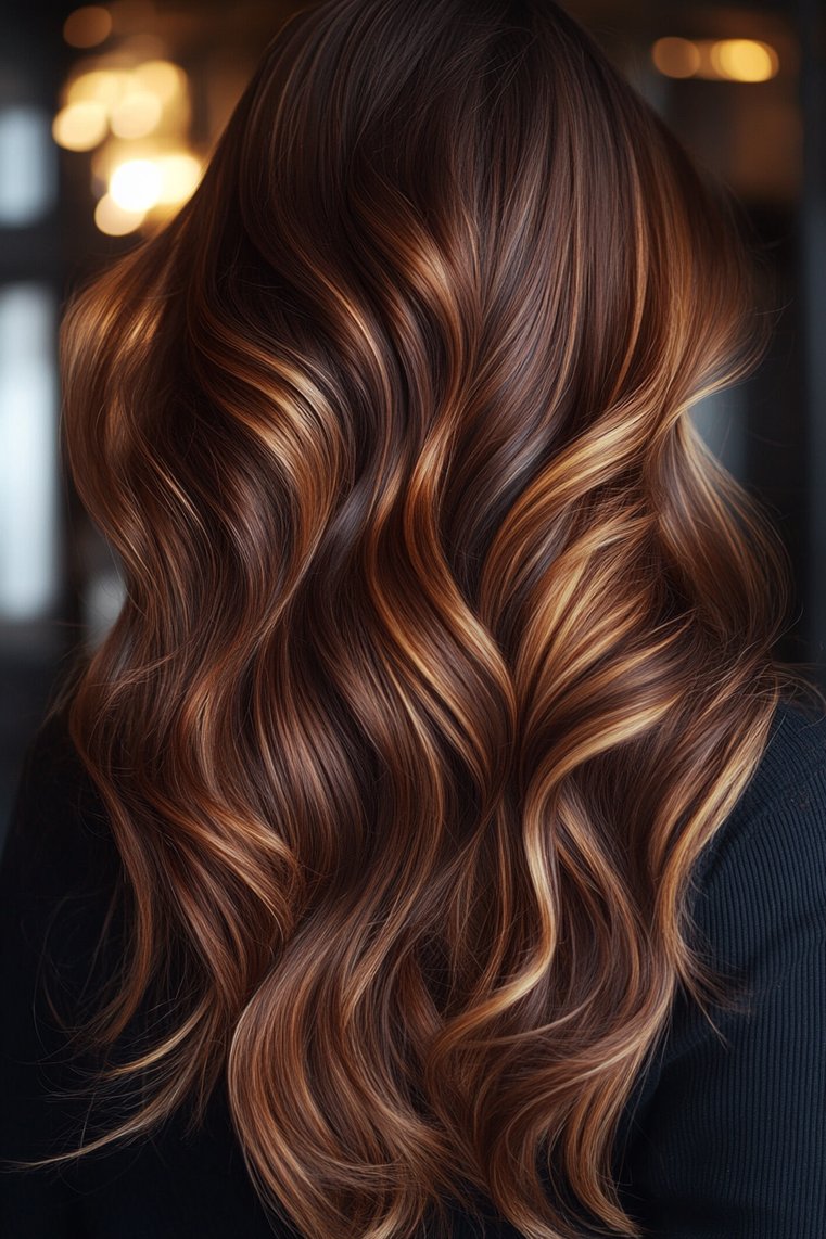 Rich Chocolate Brown With Highlights