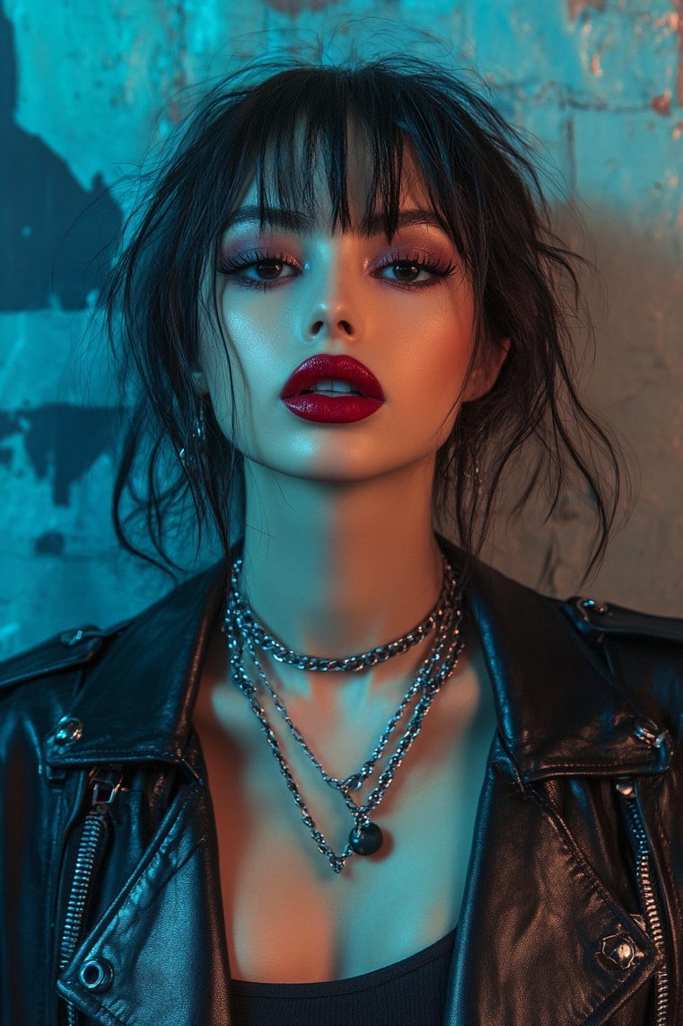 Rocker Chic With Micro Bangs
