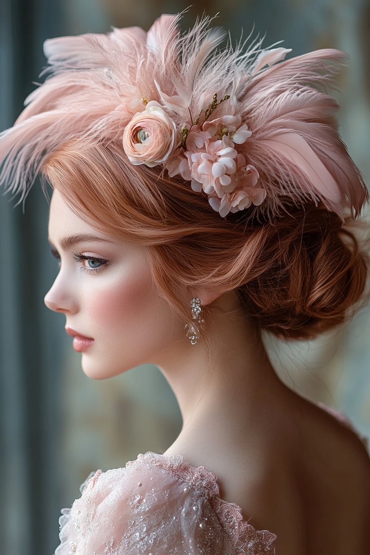 Romantic Feathered Updo