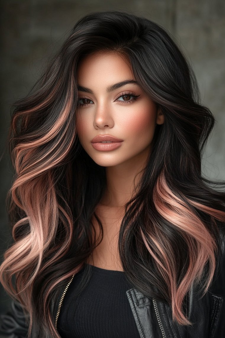 Rose Gold Highlights for a Trendy Twist