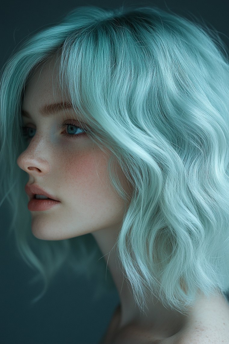 Seafoam Green to Light Blue Ombre