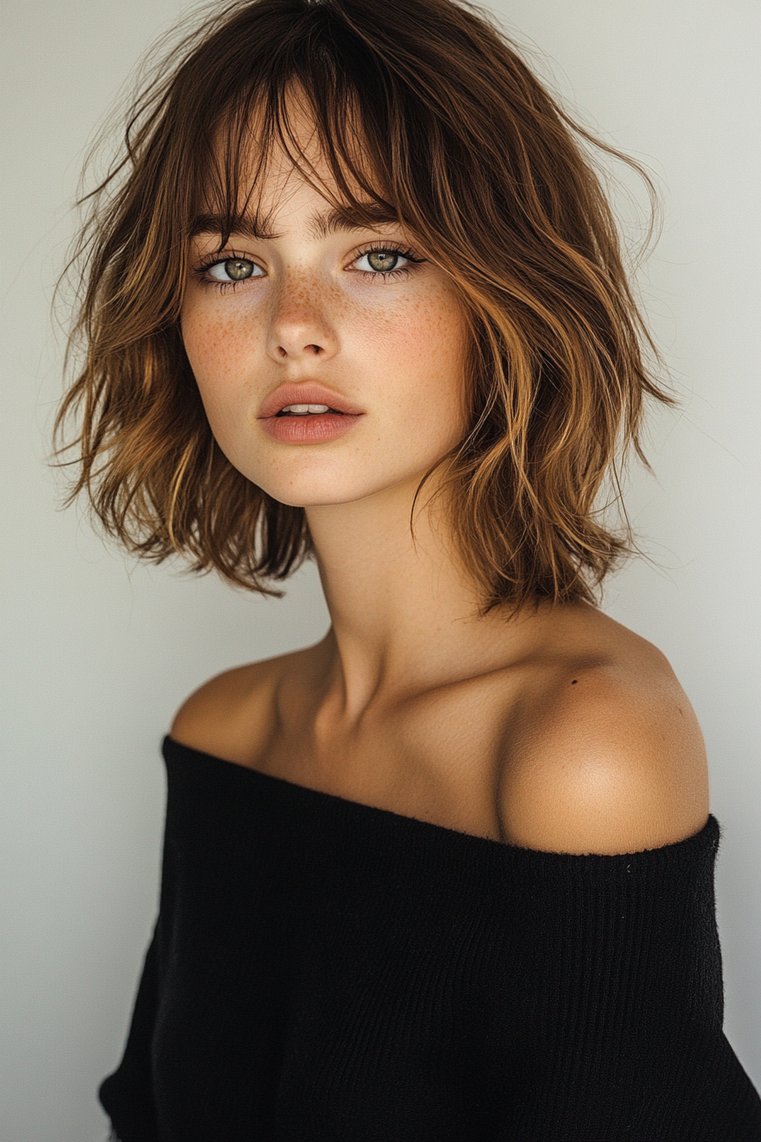 Shaggy Bob With Angled Layers