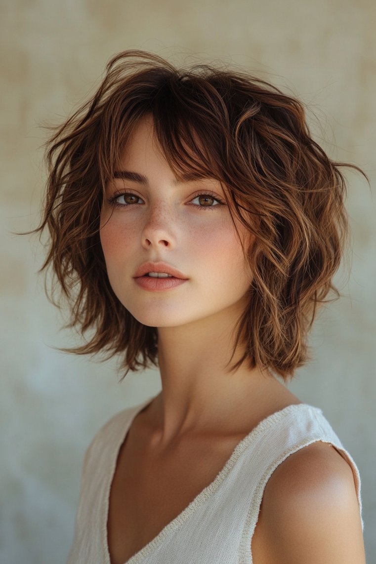 Shaggy Bob With Highlights and Lowlights