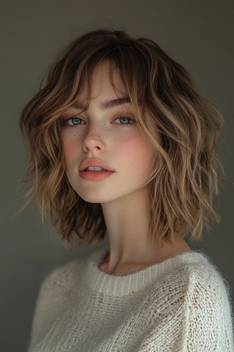 Shaggy Bob With Highlights