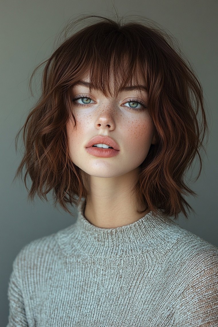 Shaggy Bob With a Bold Fringe