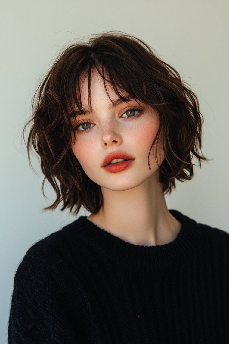 Shaggy Bob With a Tapered Neckline