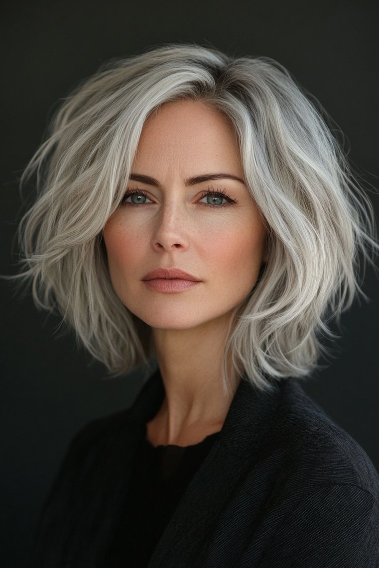 Shaggy Gray Bob