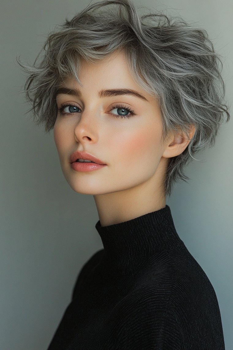Shaggy Gray Pixie