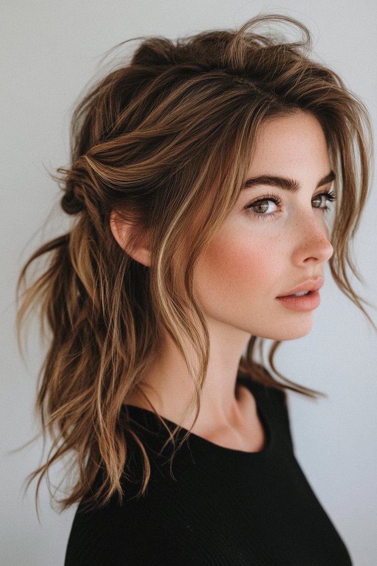 Shaggy Half-Up Style