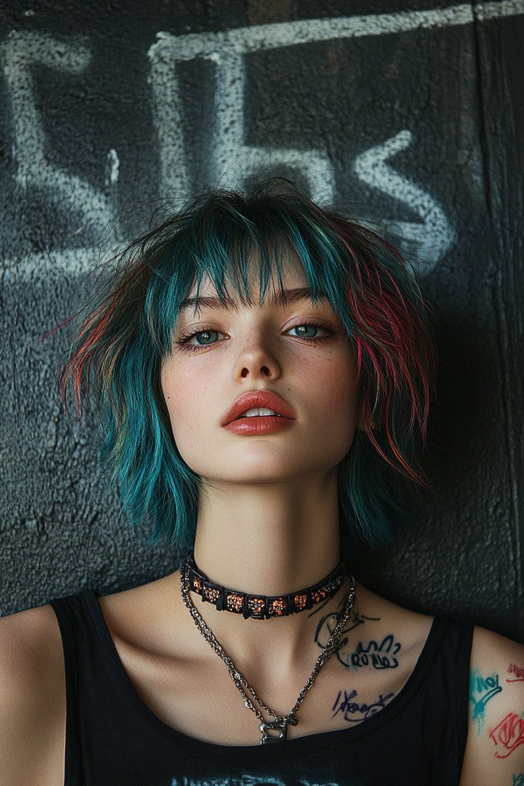 Shaggy Pixie With Highlights
