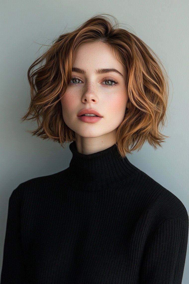 Short Brown Hair With Highlights