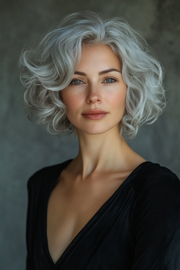 Short Curly Gray Locks