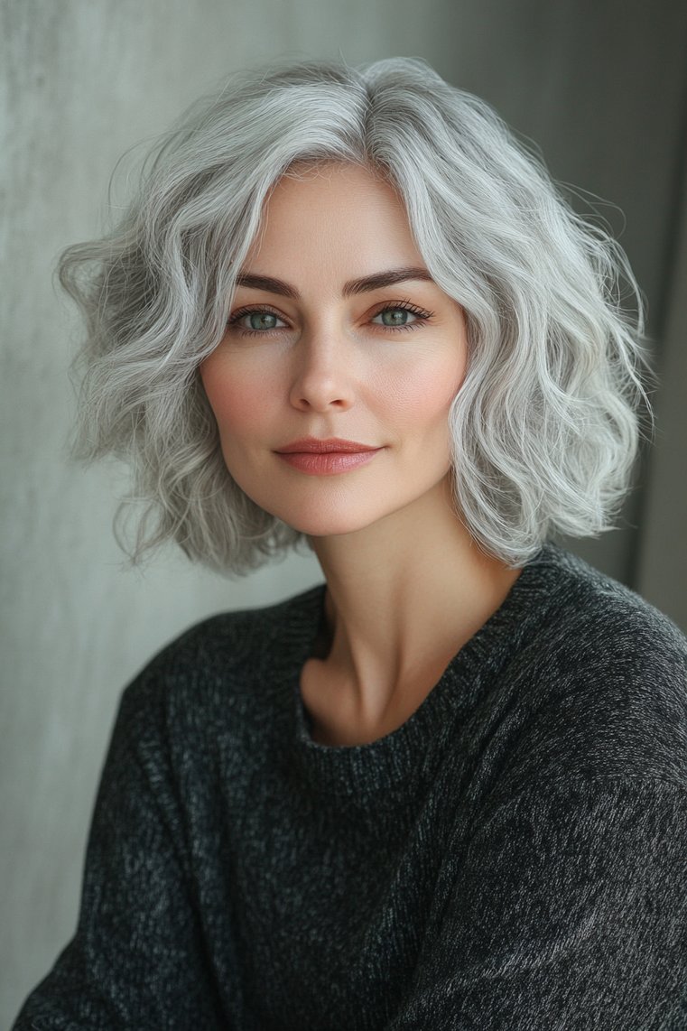Short Gray Hair With Tousled Texture