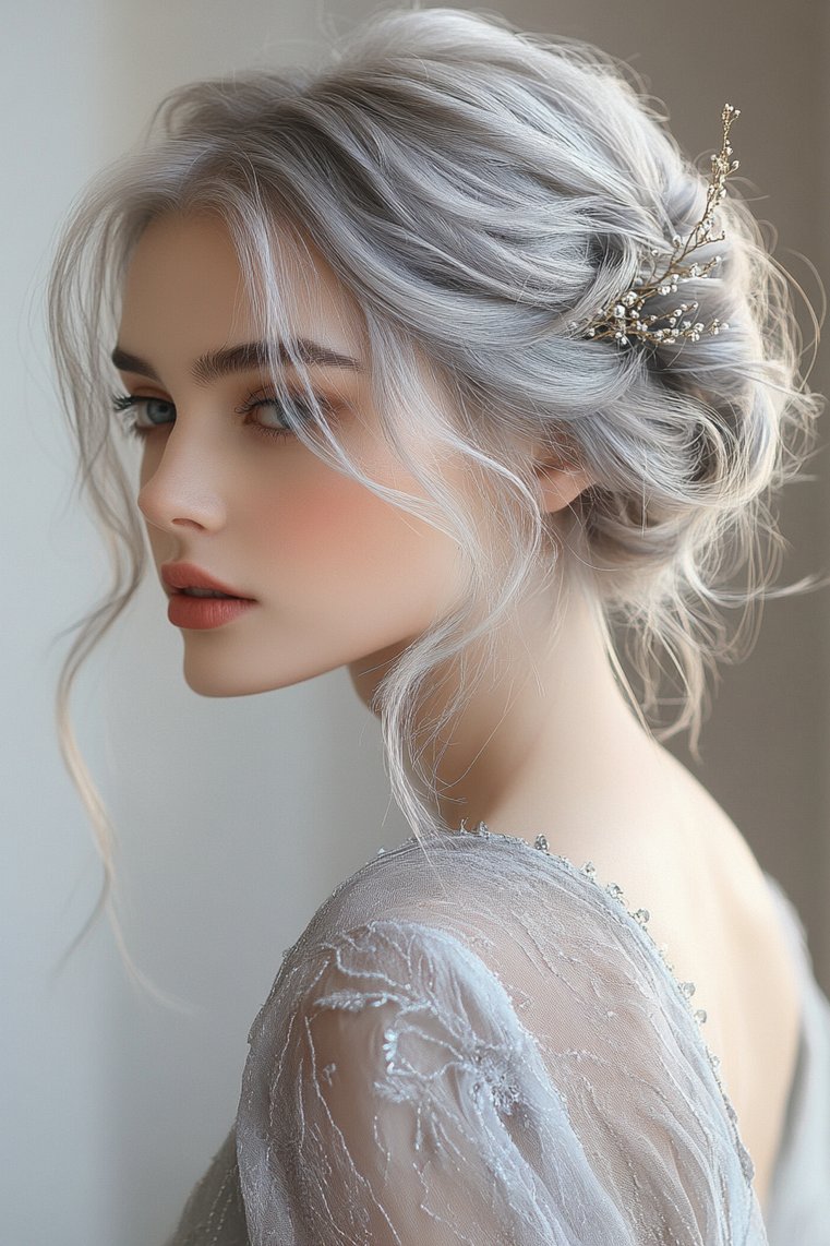 Short Gray Updo