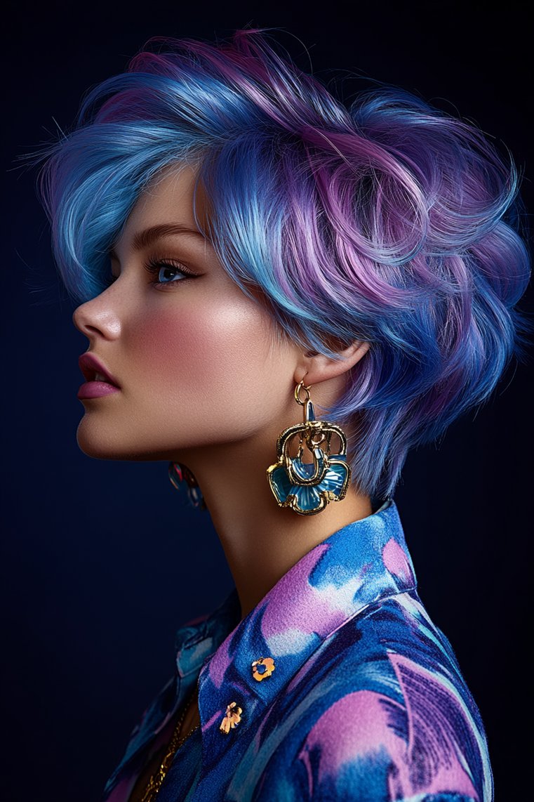 Short Hair With Color Blocks