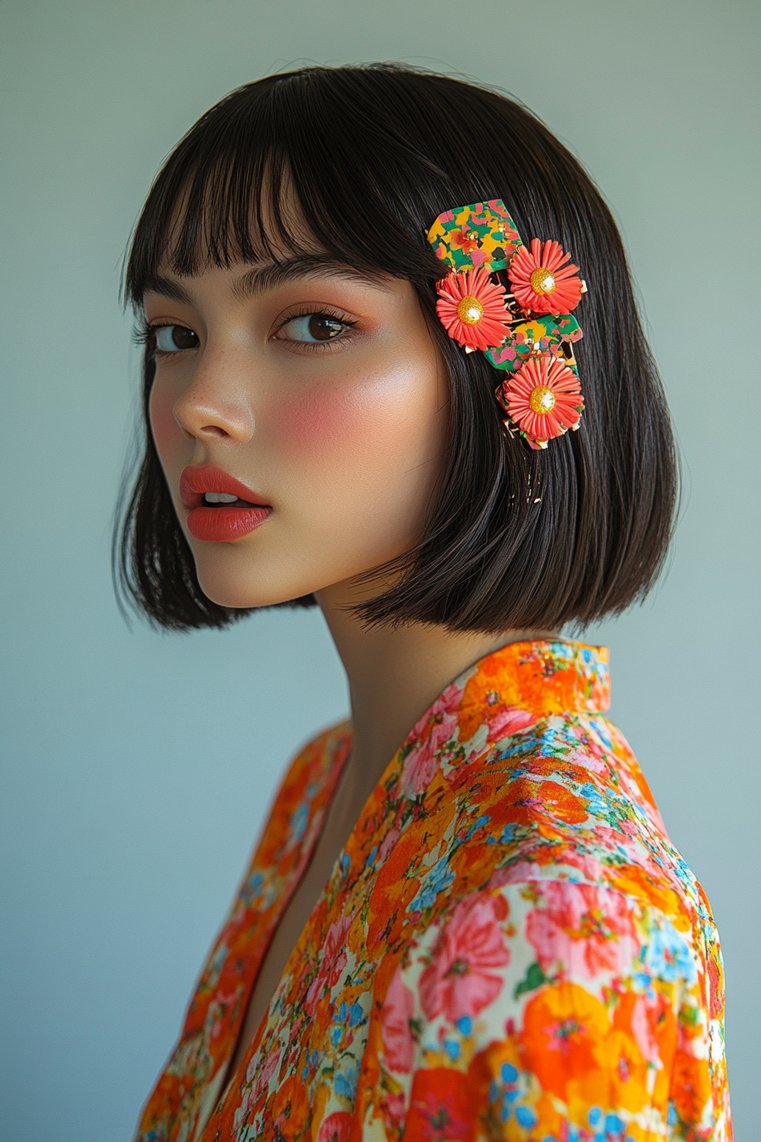 Short Hair With Statement Clips