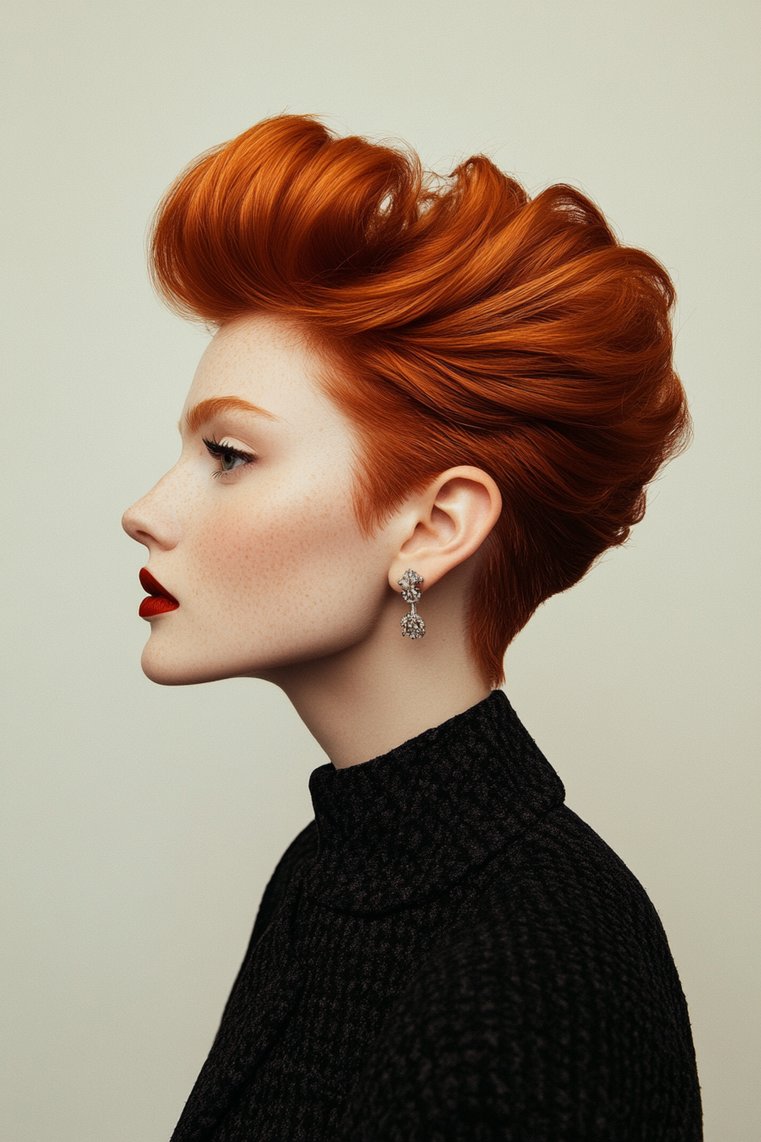 Short Red Hair With Undercut Design
