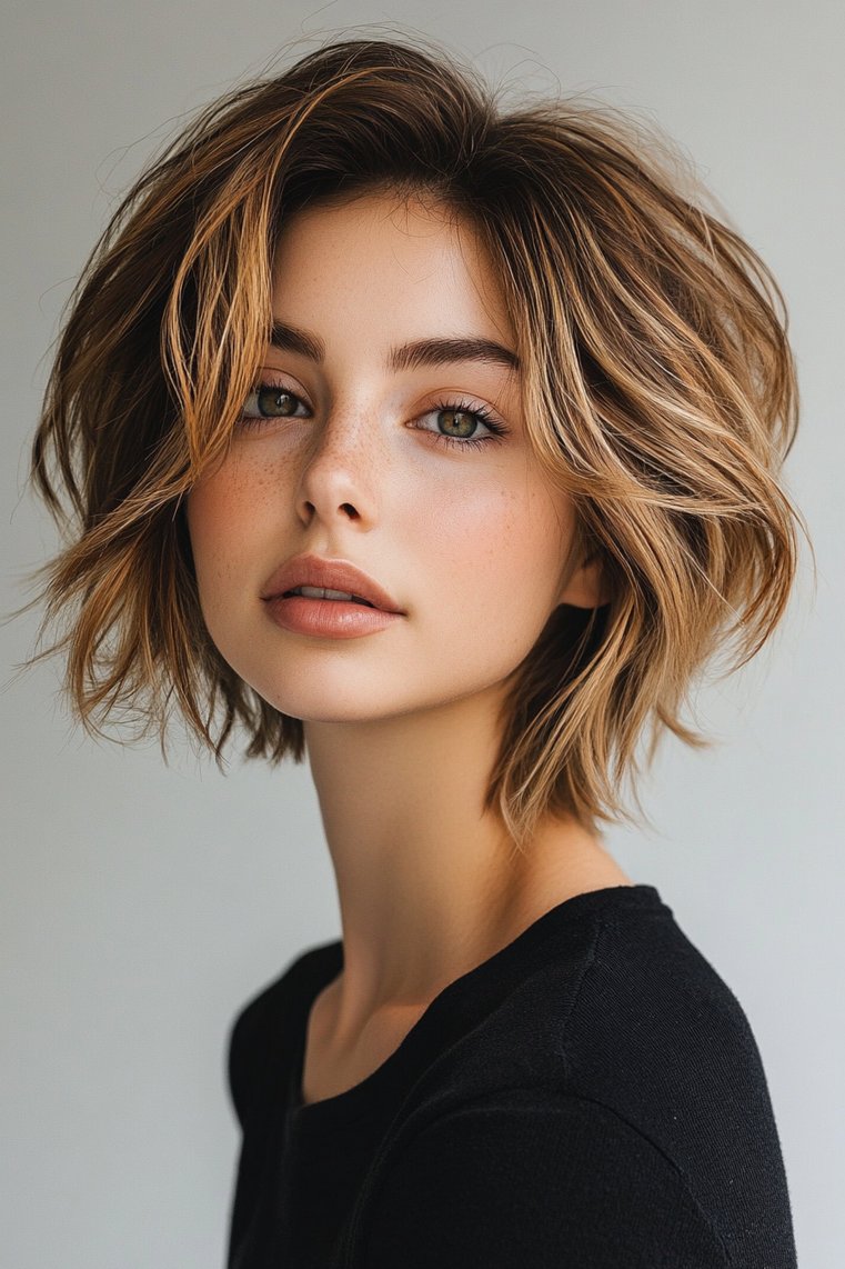 Short Shag With Balayage