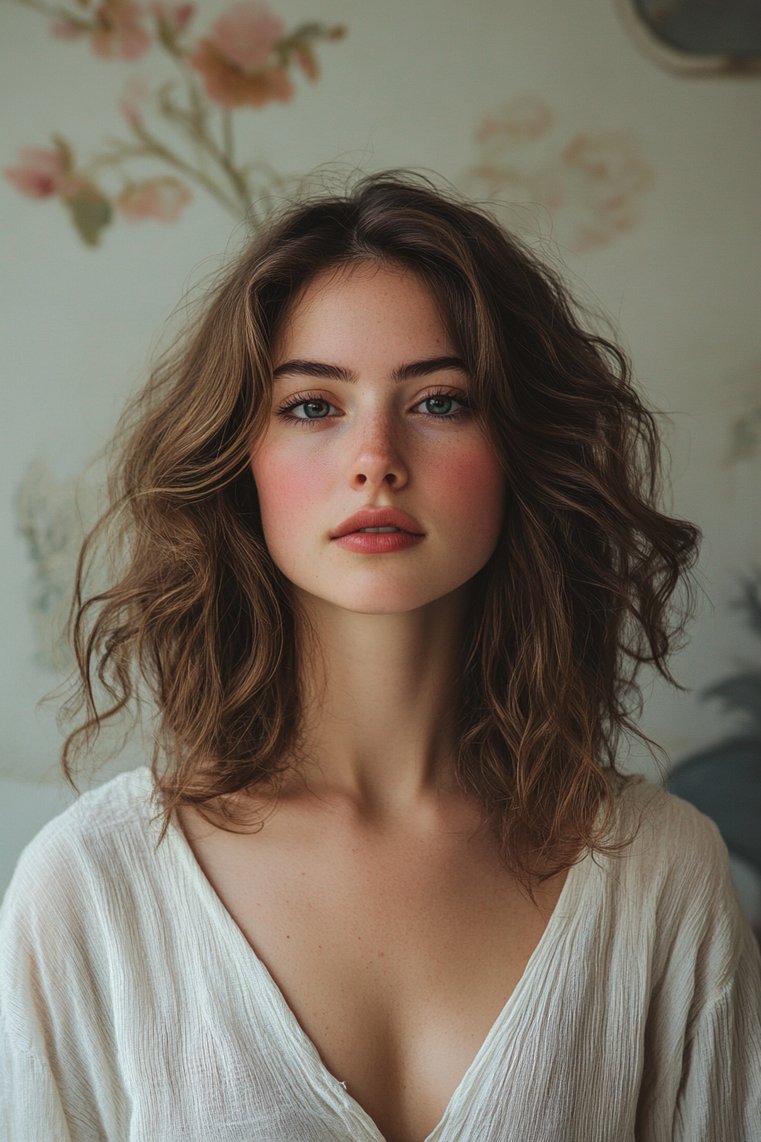 Shoulder-Length Curly Shag