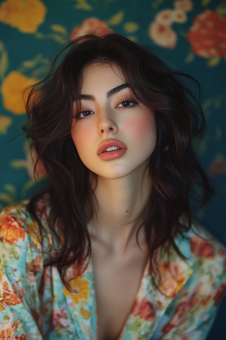 Side-Parted Long Hair