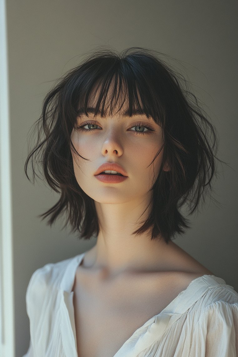 Side-Swept Micro Bangs