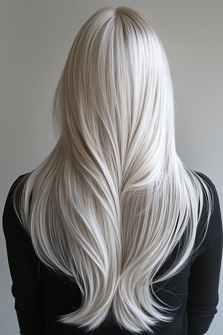 Silver Highlights on Straight Hair