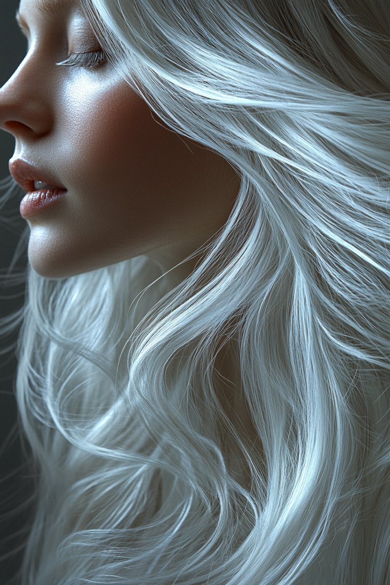 Silver Streaks on Long Hair