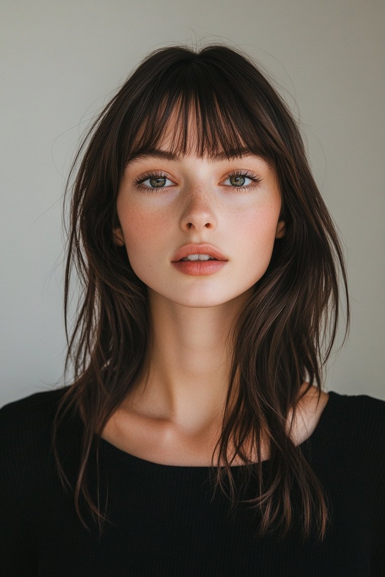 Simple Straight Hair With Micro Bangs