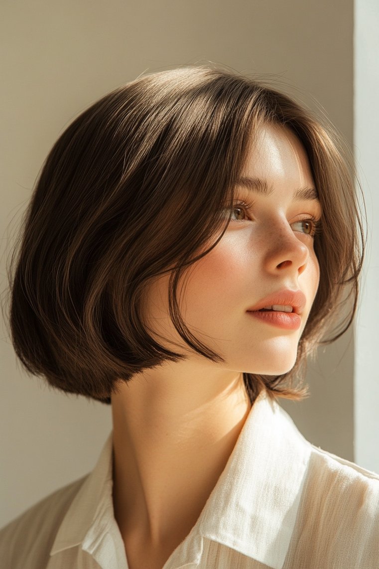 Sleek Bob With a Middle Part