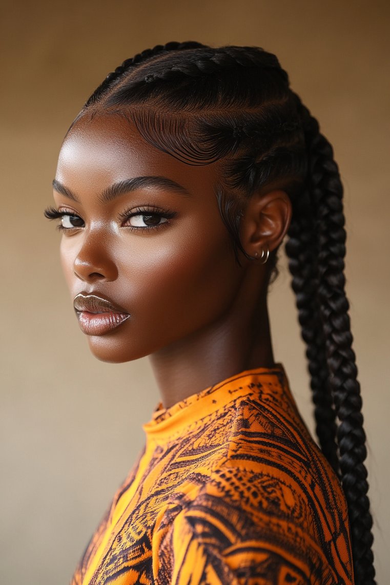 Sleek Cornrow Ponytail
