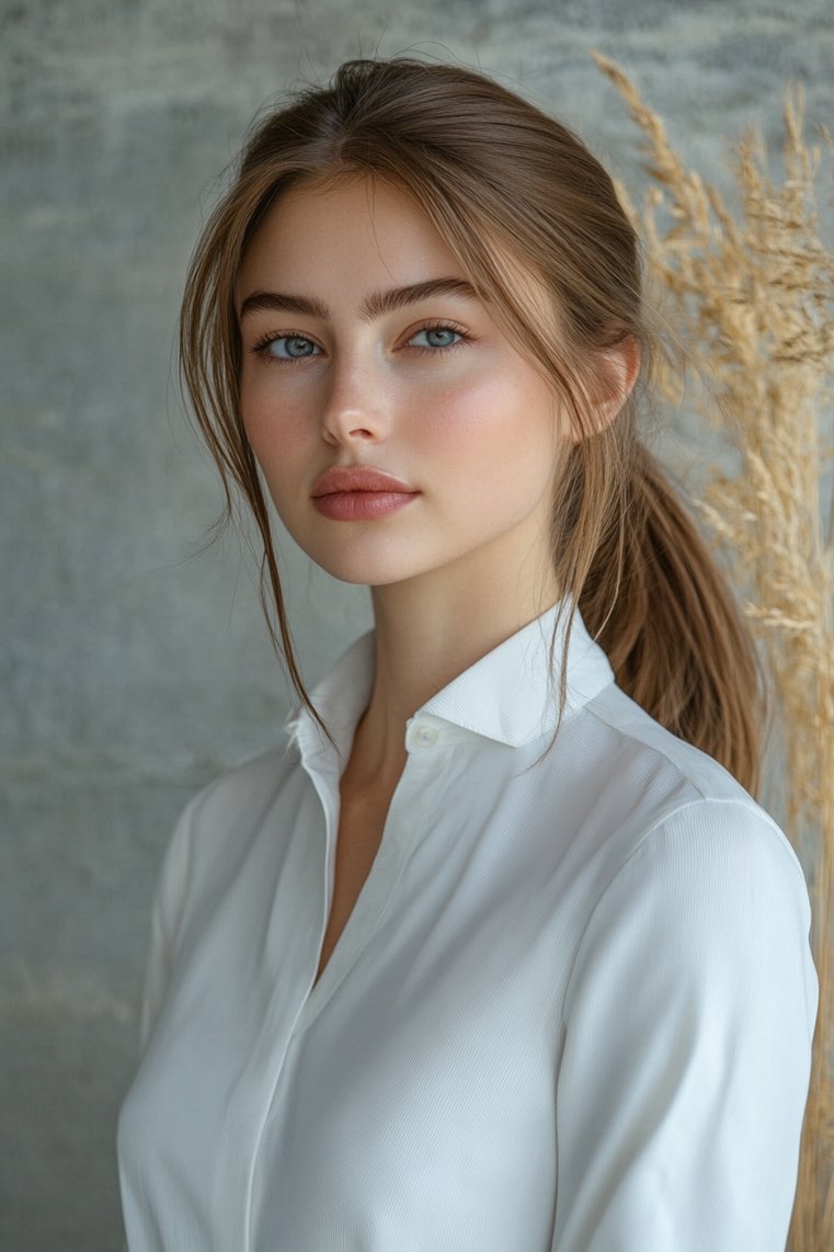 Sleek Low Ponytail Lob