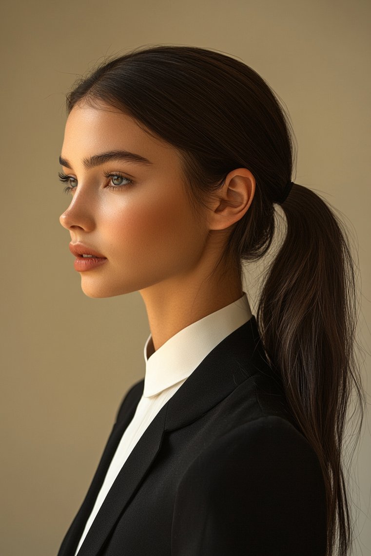 Sleek Ponytail With Volume