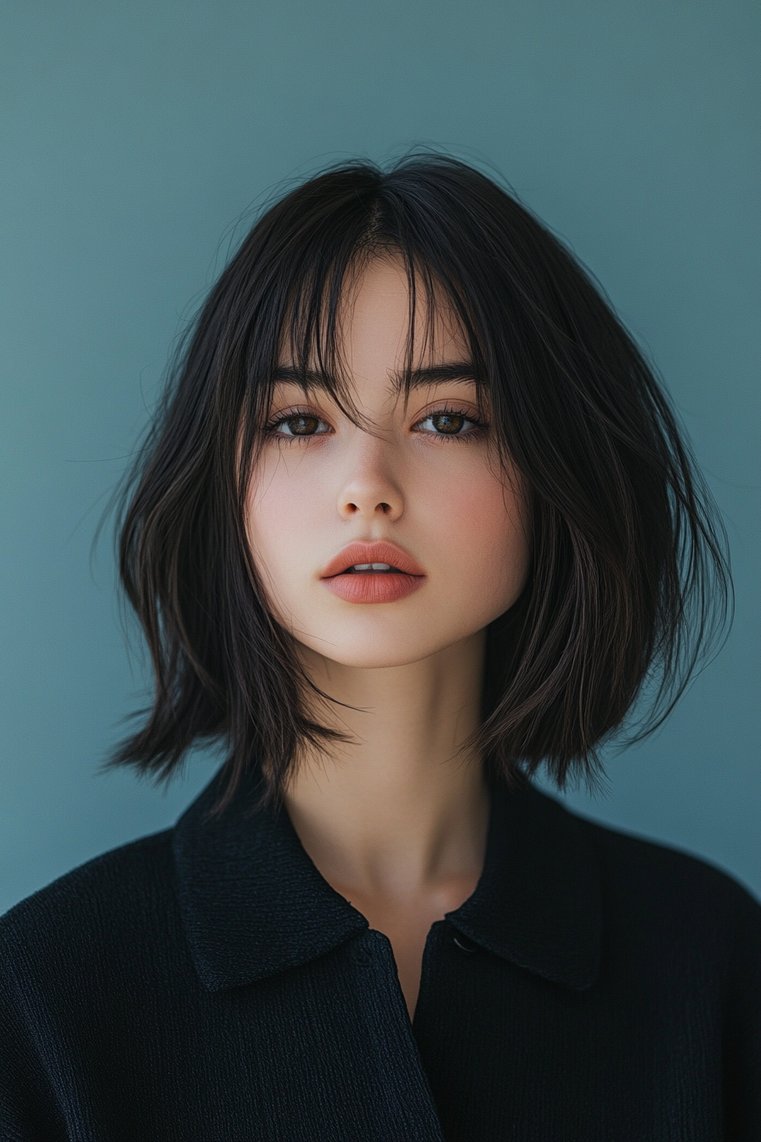Sleek and Straight Chin-Length Hair