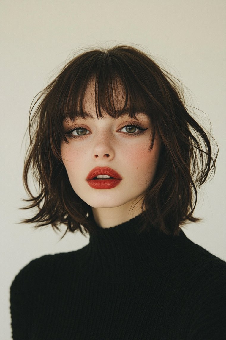 Sleek and Straight Micro Bangs
