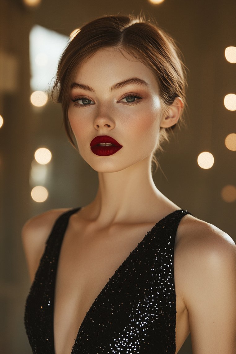 Sleek and Straight With a Center Part